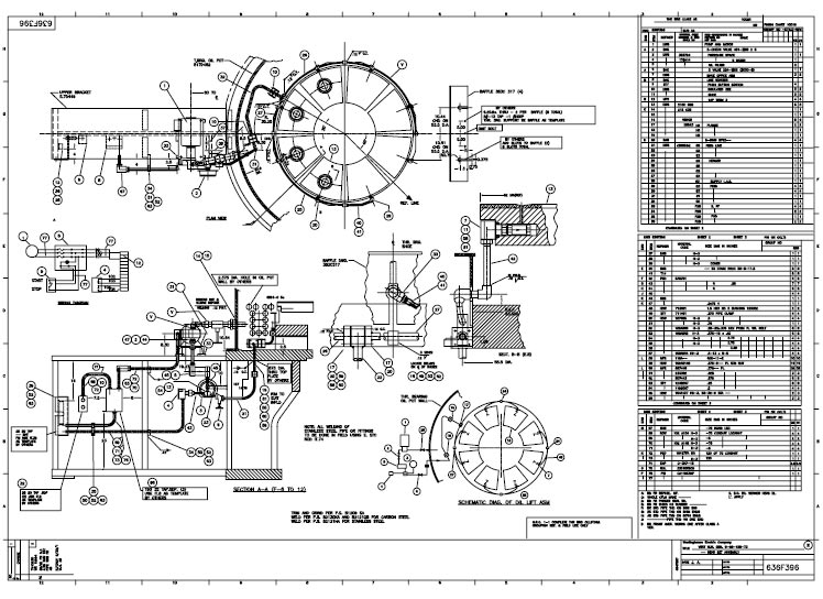 Mechanical drawing sample from benchmark documents